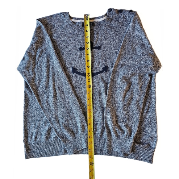 Nautica Long Sleeve Anchor Intarsia Womens Sweater Top - Picture 12 of 16